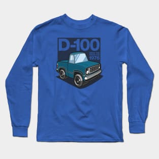 D100 - 1976 (Bright Blue Iridescent) Long Sleeve T-Shirt